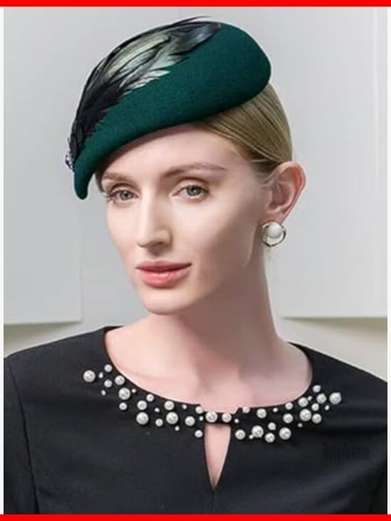 Vintage Wool Beret with Veil, Adjustable Fit, 100% Wool Felt, 7.1\